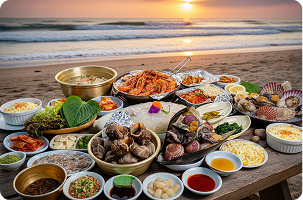 조개들의 입맛춤 이미지